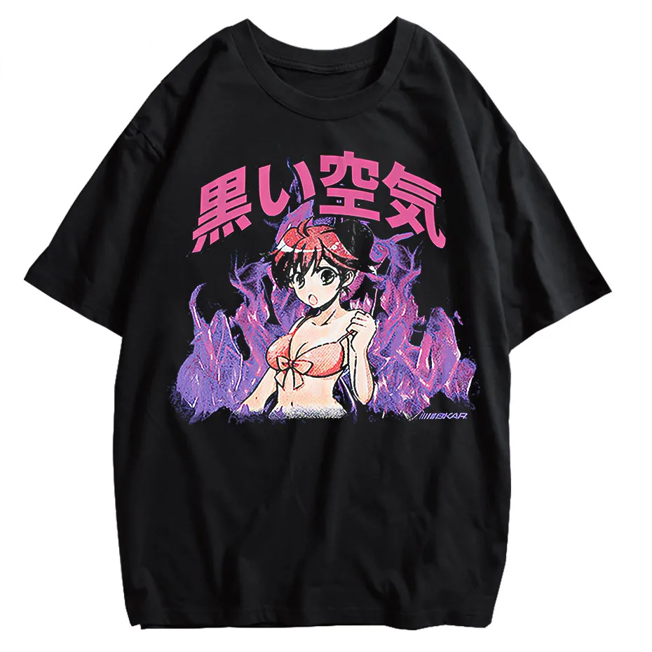 Japanese Anime Girl Oversized Streetwear T-Shirt