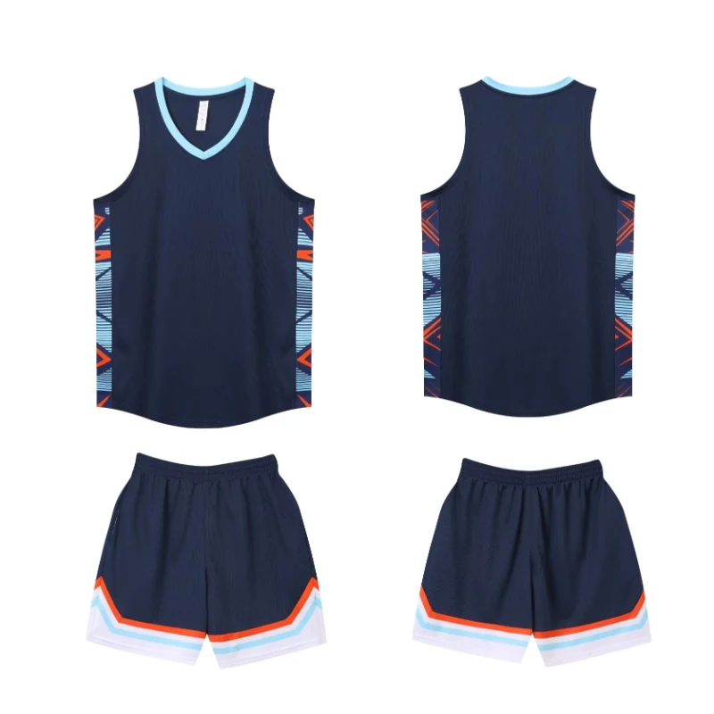 Plus Size Mens Basketball Jersey Set Oversized Sleeveless Shirt and Pants Print Sportswear