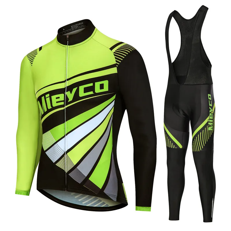 Men Long Sleeve Cycling Jersey Set MTB Road Bike Breathable Outdoor Cycling Suit