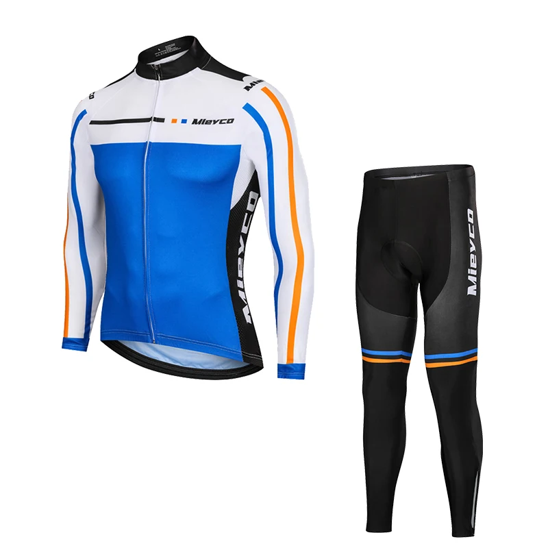 Men Autumn Long Sleeve Cycling Jersey Set MTB Mountain Bike Sportswear Slim Fit