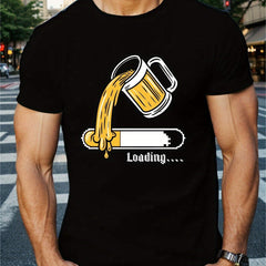 Beer Load Printed T-shirt, Men's T-shirt, Summer Casual Short Sleeved T-shirt