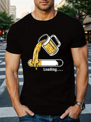 Beer Load Printed T-shirt, Men's T-shirt, Summer Casual Short Sleeved T-shirt