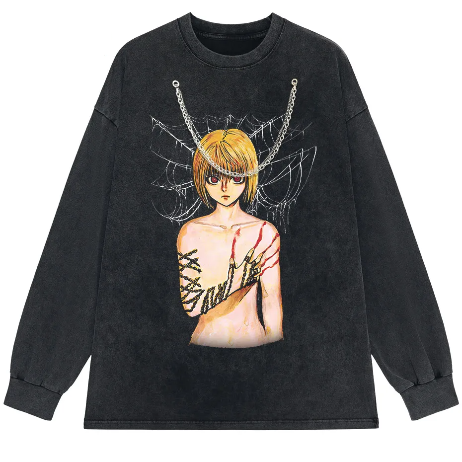 Men's Hip Hop Streetwear Anime Graphic T-Shirt Oversized Cotton Tee