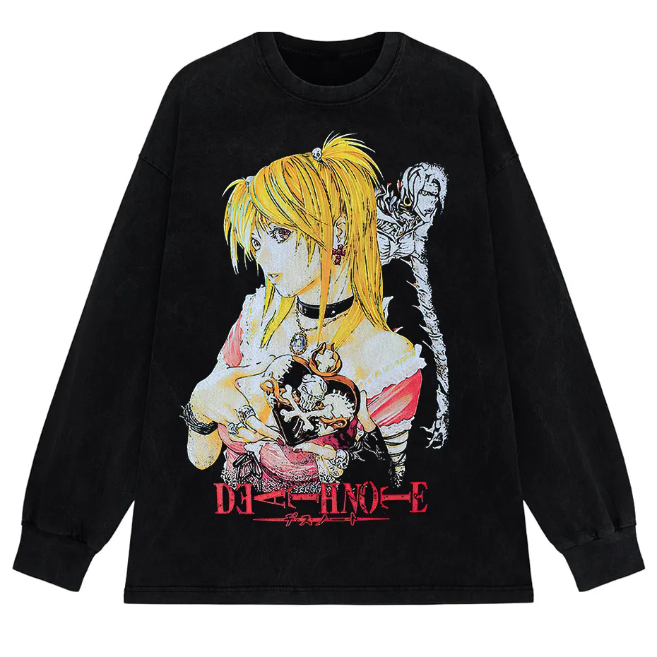 Harajuku Black Source T-Shirt Men Hip Hop Vintage Anime Graphic Oversized Cotton Tee