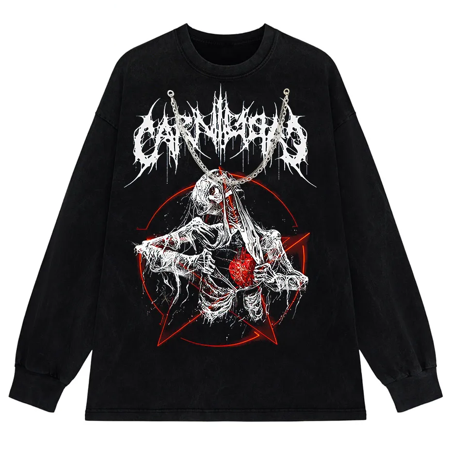 Gothic Demon Anime Print T-Shirt Women Y2K Harajuku Streetwear