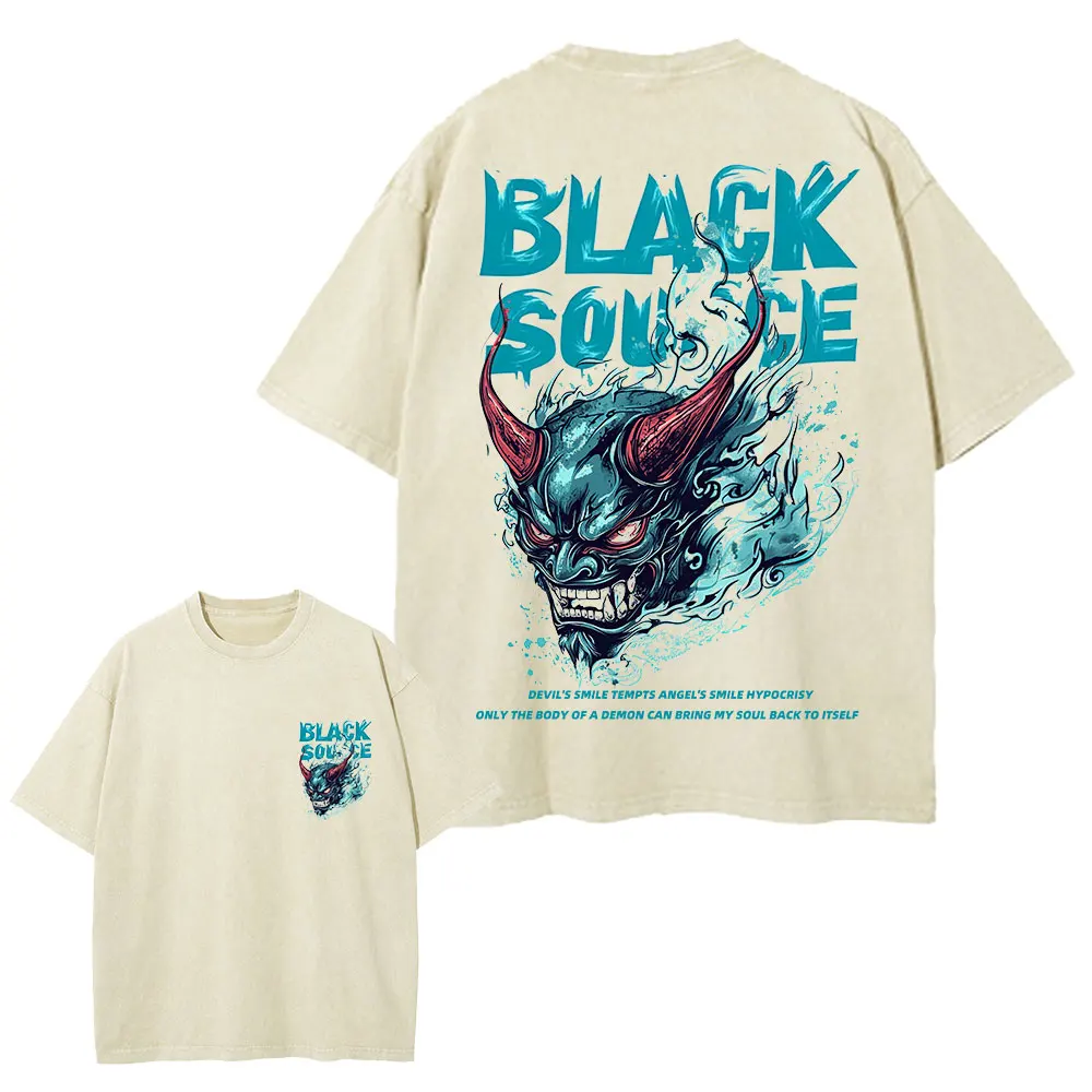 Devil Graphic Oversized T-Shirt Cotton Harajuku Gothic Streetwear