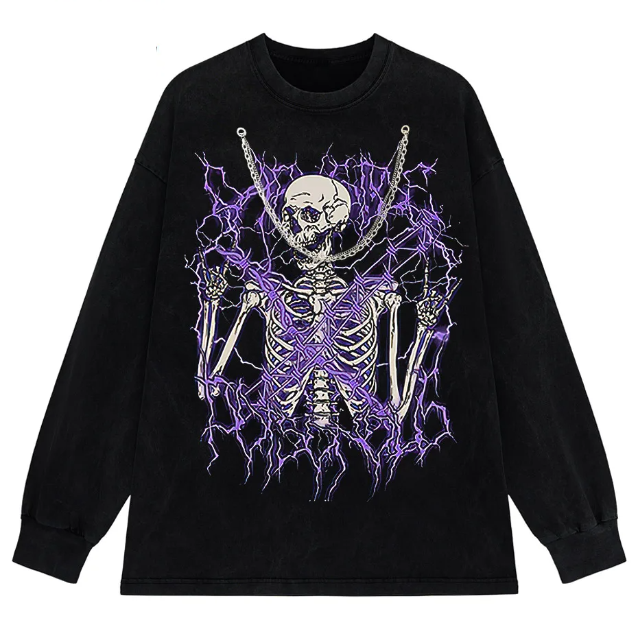 Angel Skull Graphic T-Shirt Plus Size Goth Streetwear Cotton Short Sleeve Unisex