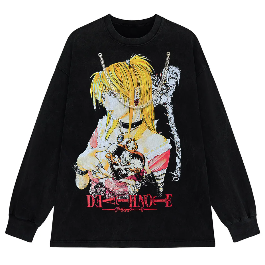 Harajuku Black Source T-Shirt Men Hip Hop Vintage Anime Graphic Oversized Cotton Tee