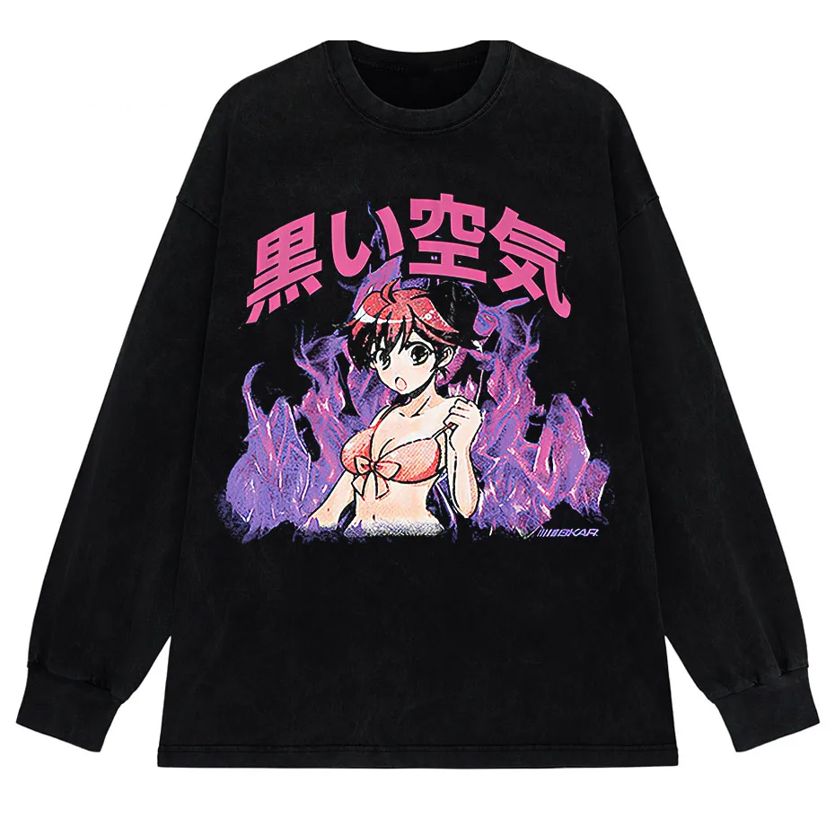 Japanese Anime Girl Oversized Streetwear T-Shirt