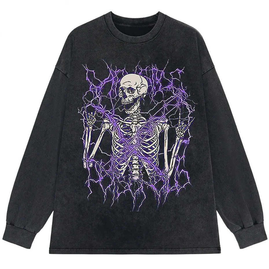 Angel Skull Graphic T-Shirt Plus Size Goth Streetwear Cotton Short Sleeve Unisex
