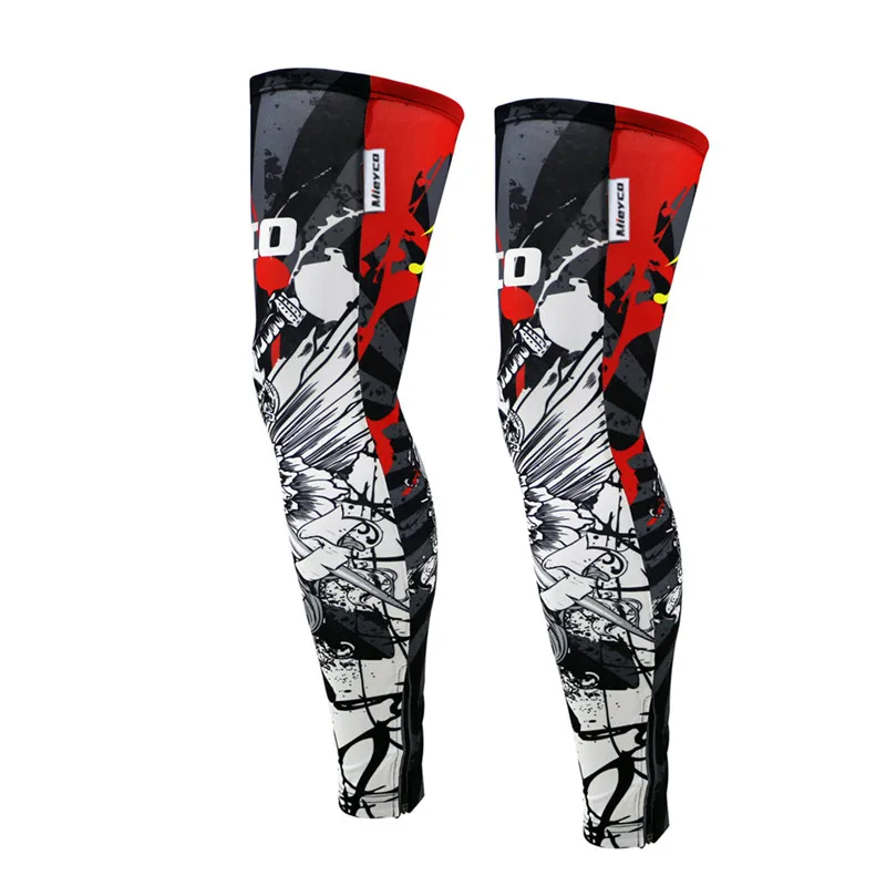 Men Ice Silk UV Sun Protection Leg Sleeves Lightweight Breathable Outdoor Cycling Running Sports Leggings
