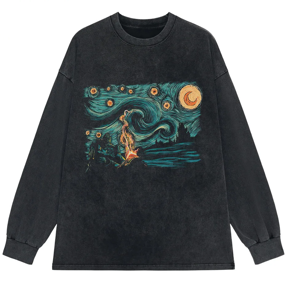 Dark Souls Starry Souls Graphic T-Shirt Men Cotton Short Sleeve Plus Size Tee