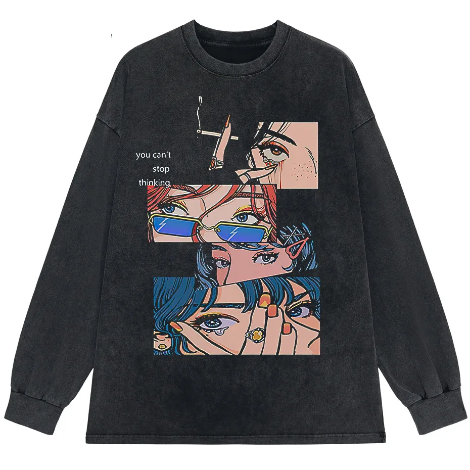 Harajuku Hip Hop Streetwear Anime Cartoon T-Shirt Men Loose Y2K Tee