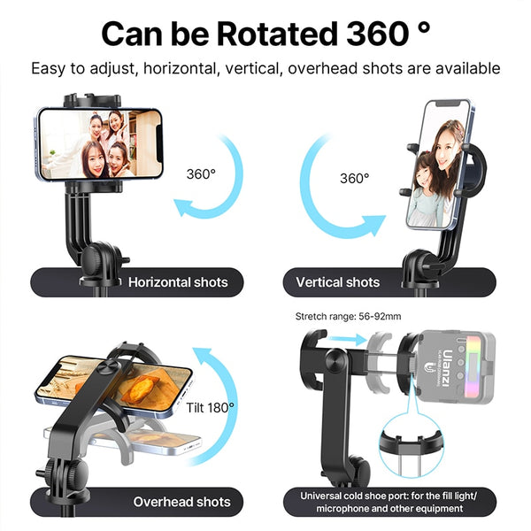 1.5m Bluetooth Wireless Selfie Stick Tripod Monopod for Smartphone GoPro Hero 11 10 9 8 7 insta360 X3 DSLR Camera