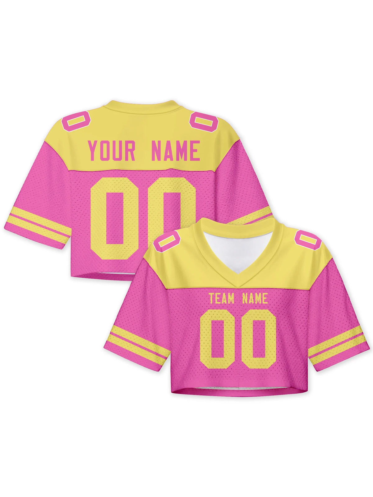 American Football Graphic Cropped Short Sleeve V Neck Sports Top