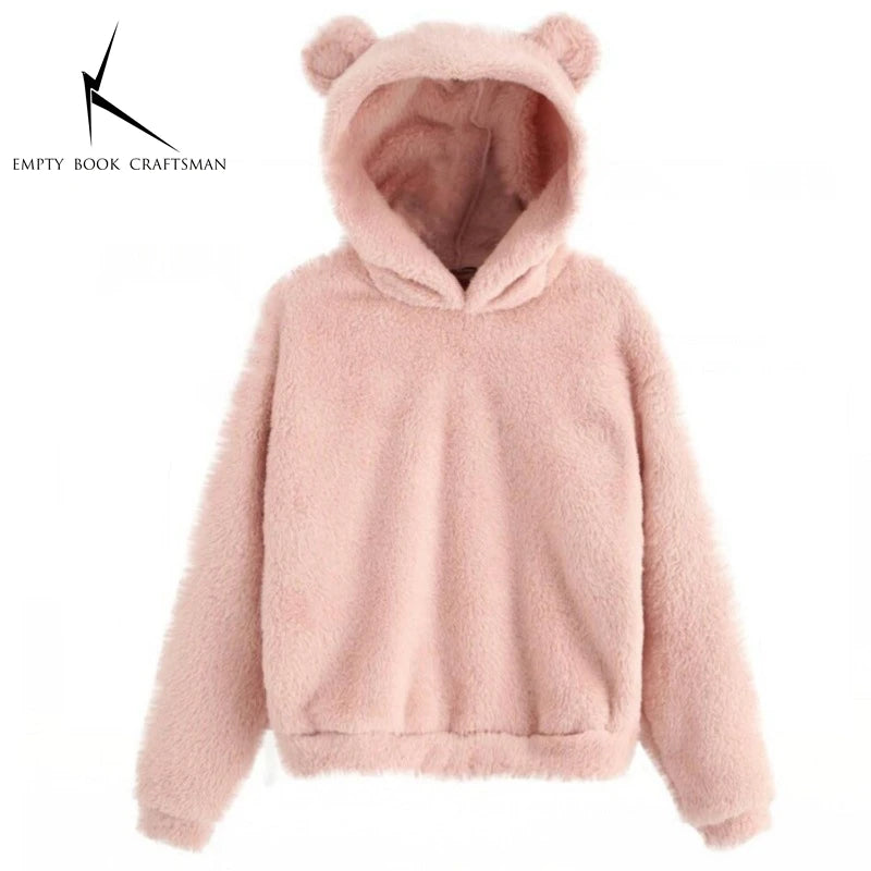 Bear Ear Long Sleeve Pullover Casual Hoodie for Layering
