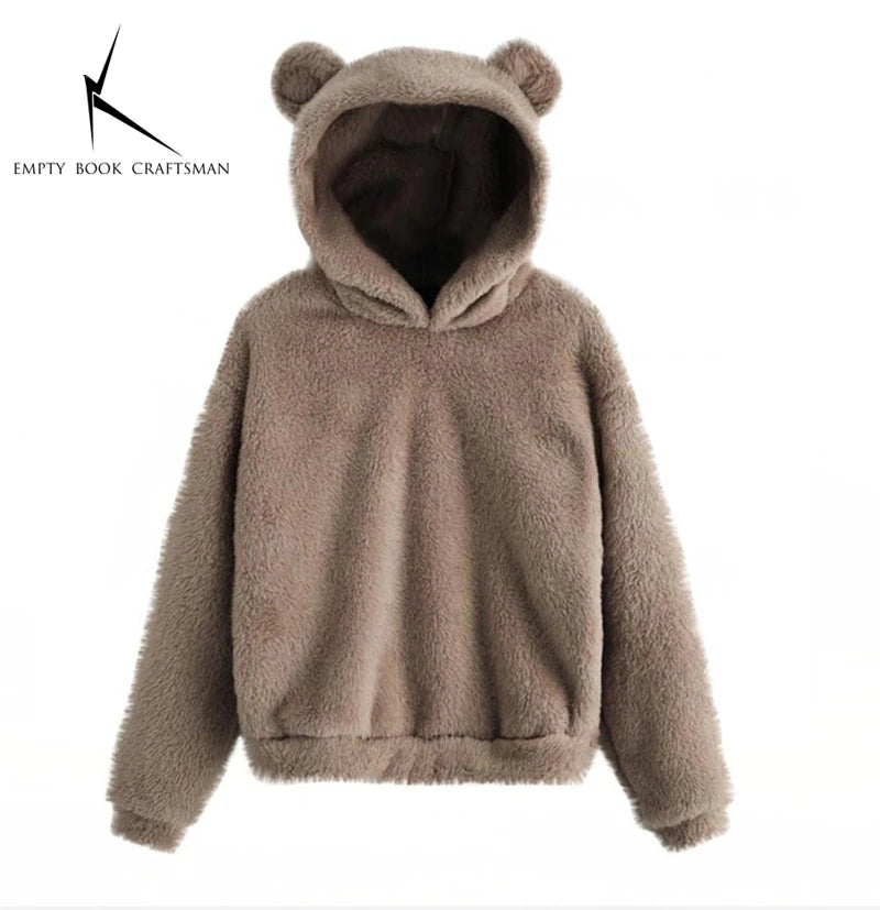 Bear Ear Long Sleeve Pullover Casual Hoodie for Layering