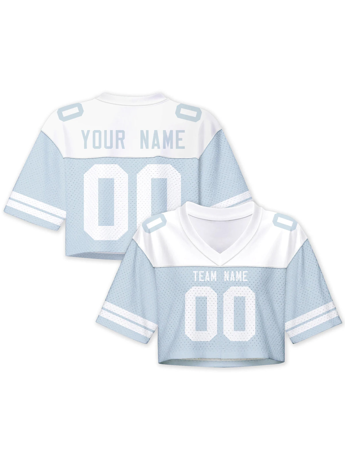American Football Graphic Cropped Short Sleeve V Neck Sports Top