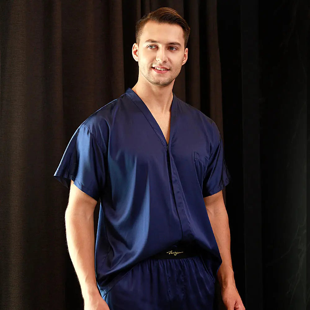 Men's Satin Look Pajama Shorts with Lounge Style Options