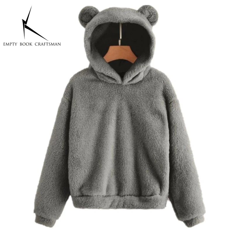 Bear Ear Long Sleeve Pullover Casual Hoodie for Layering