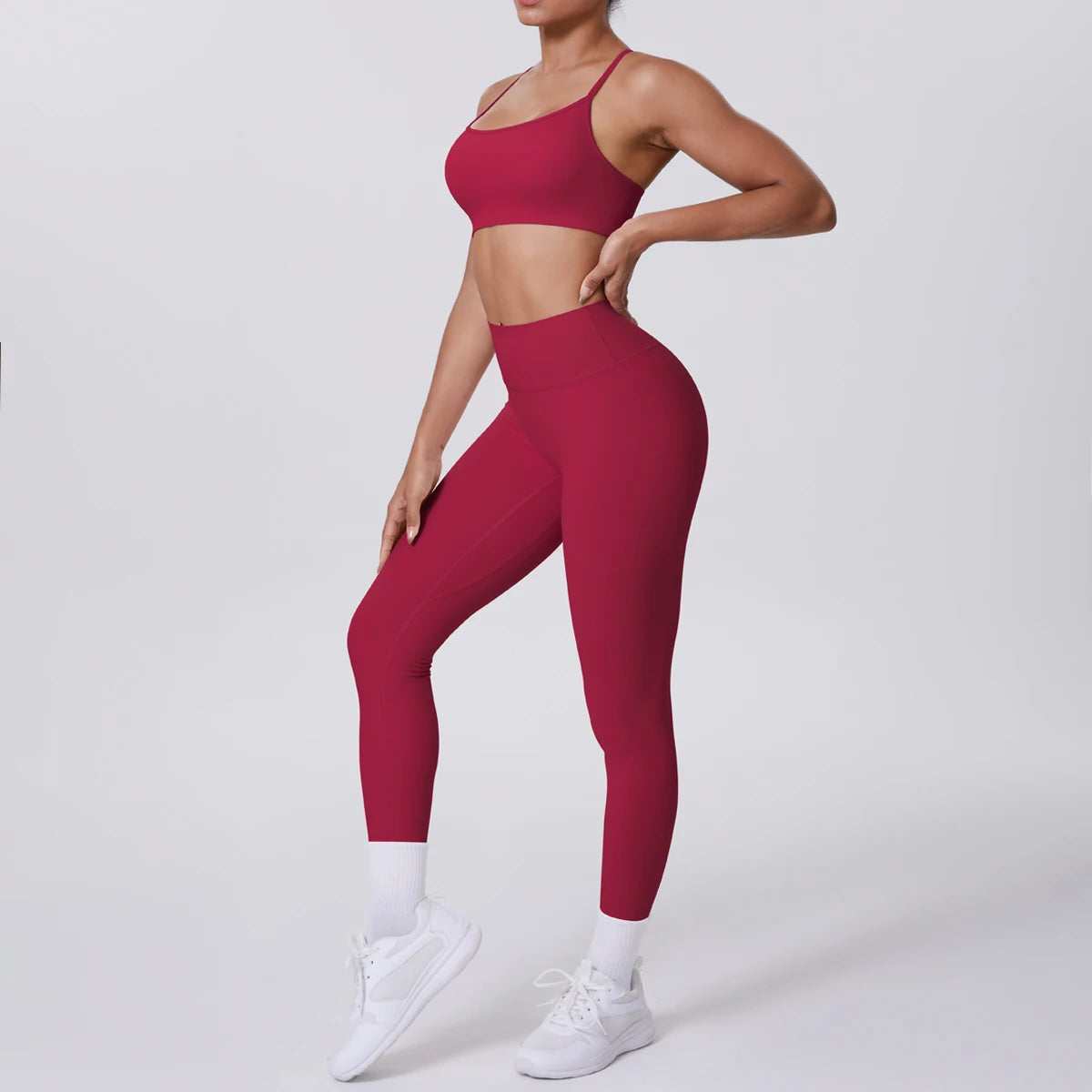 Women's Wide Strap Bra And Flared Pants Yoga Set