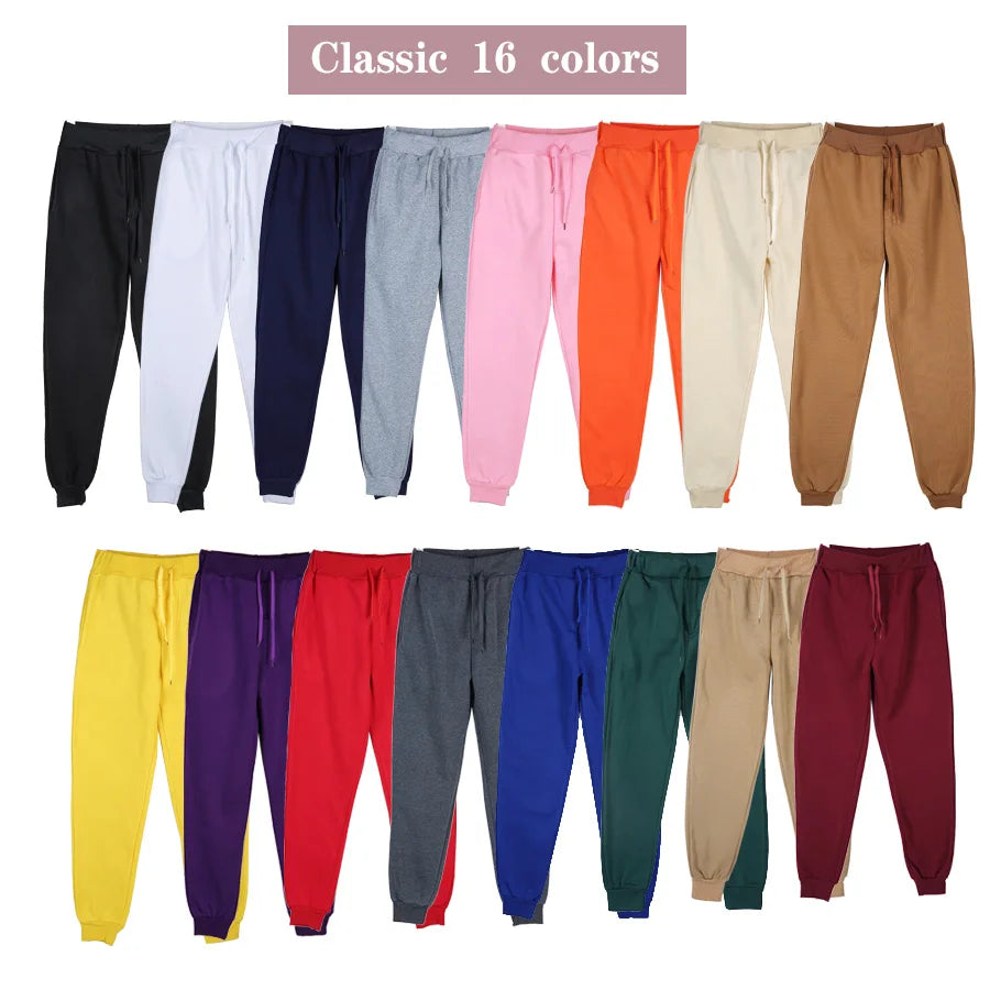 Full Length Drawstring Waist Casual Running Jogger Pants
