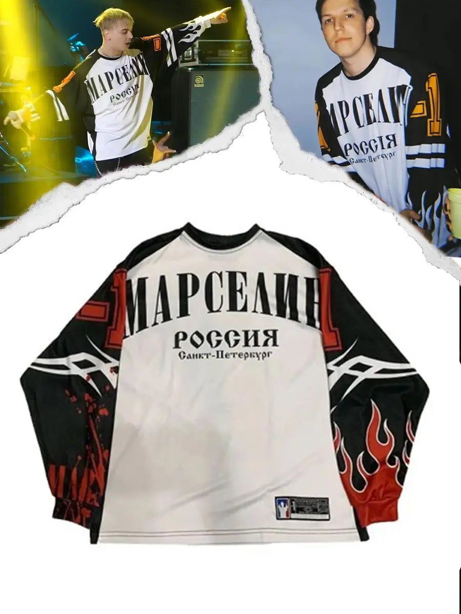 Russia Inspired Graphic Long Sleeve Jersey For Sports Outfits