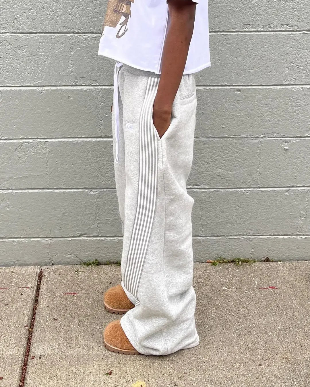 Full Length Loose Fit Casual Streetwear Pants with Waistband