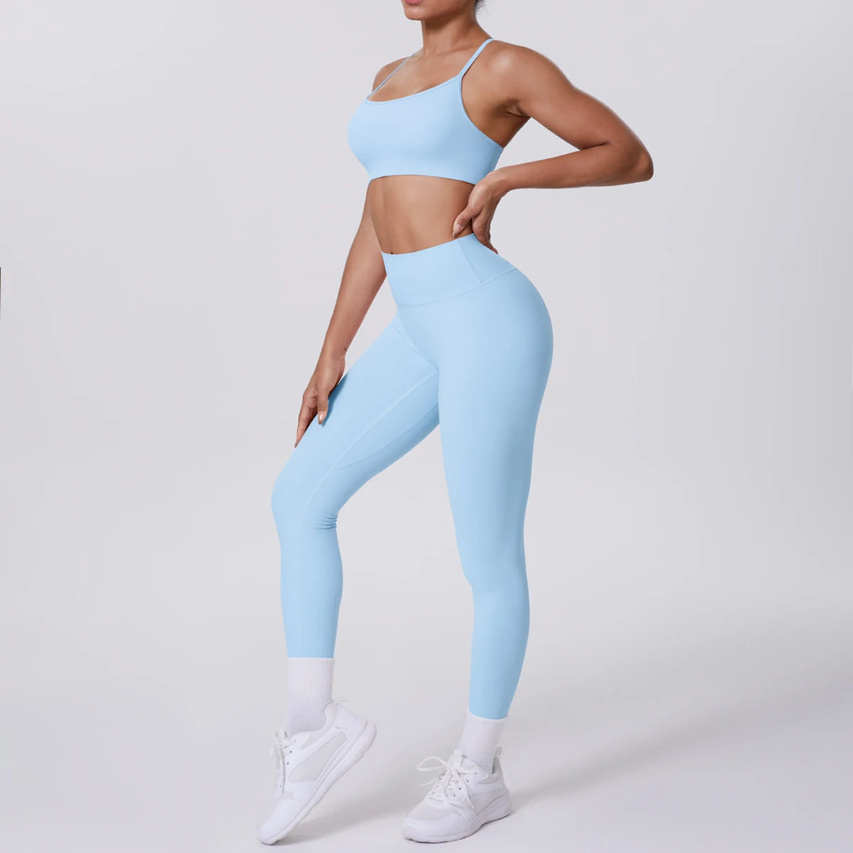Women's Wide Strap Bra And Flared Pants Yoga Set
