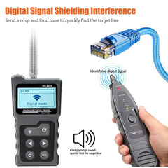 NF-8209 Cable Tracker Lan Display Measure Tester Network Tools LCD Display Measure Length Wiremap Tester with Flashlight