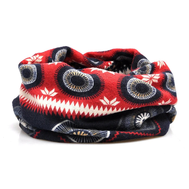 Printed Slouchy Beanie with Neck Gaiter Styling Options