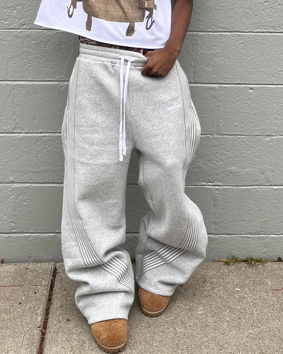 Full Length Loose Fit Casual Streetwear Pants with Waistband