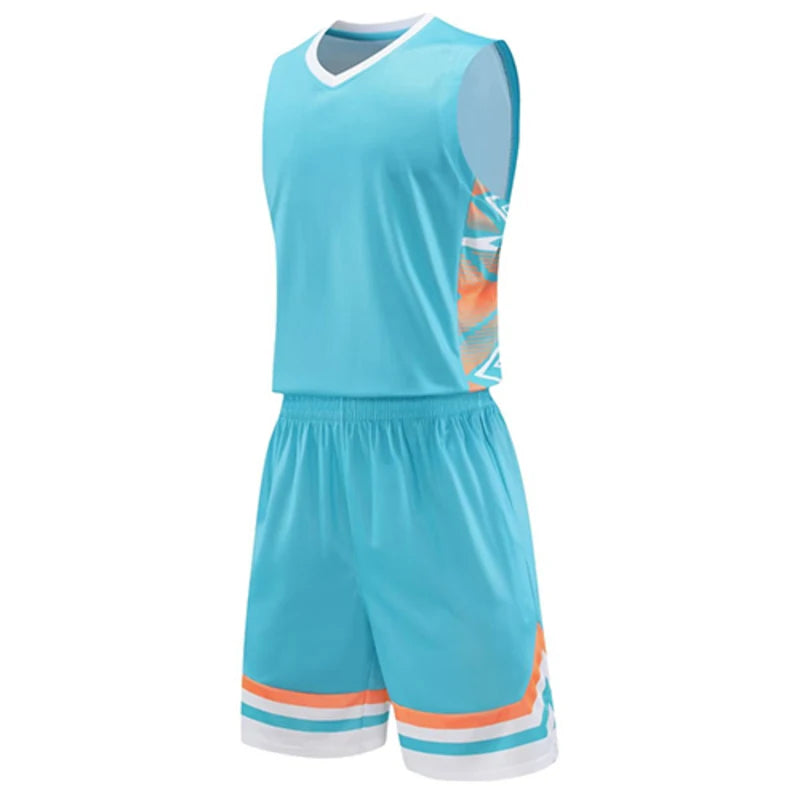 Youth Mens Custom Basketball Jersey Set Quick Dry Breathable Vest and Shorts Personalized Name Number Print