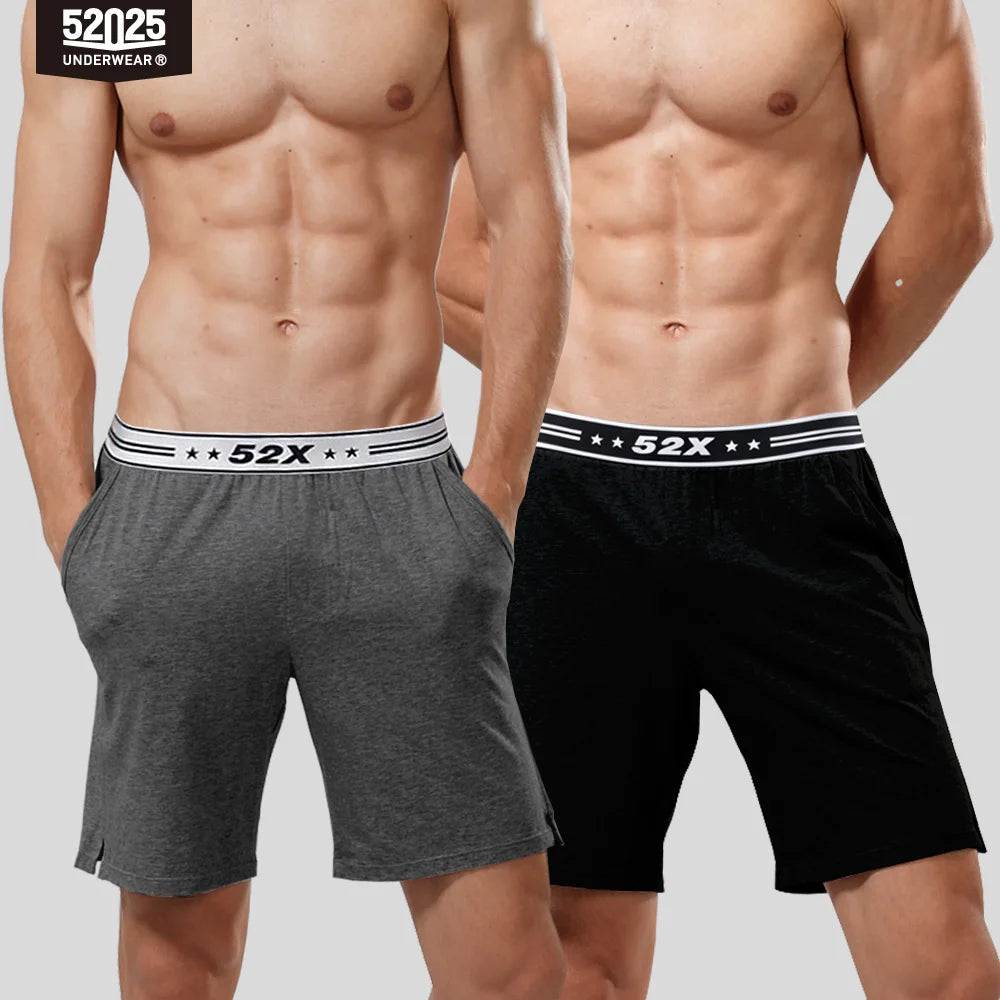 Men's Contrast Waistband Pocket Lounge Sleep Shorts with Pack Options