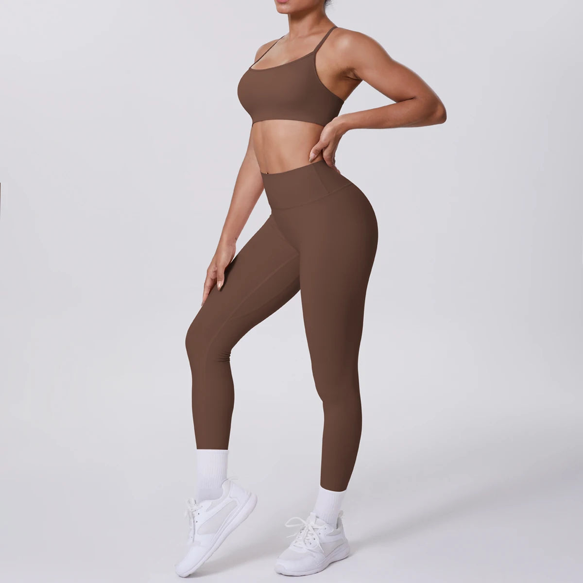 Women's Wide Strap Bra And Flared Pants Yoga Set