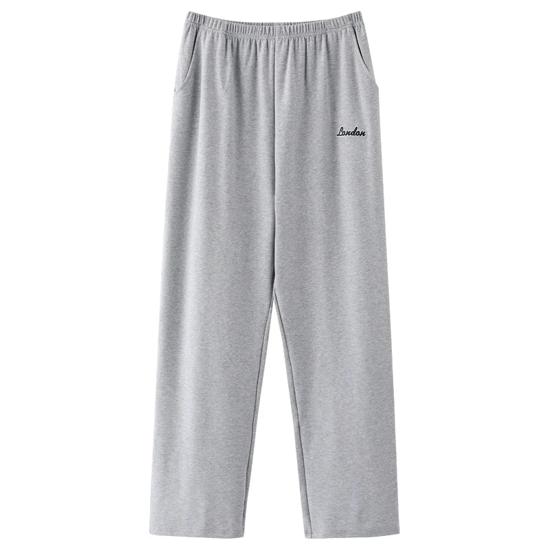 Men's Plaid Elastic Waist Straight Leg Cotton Pajama Pants