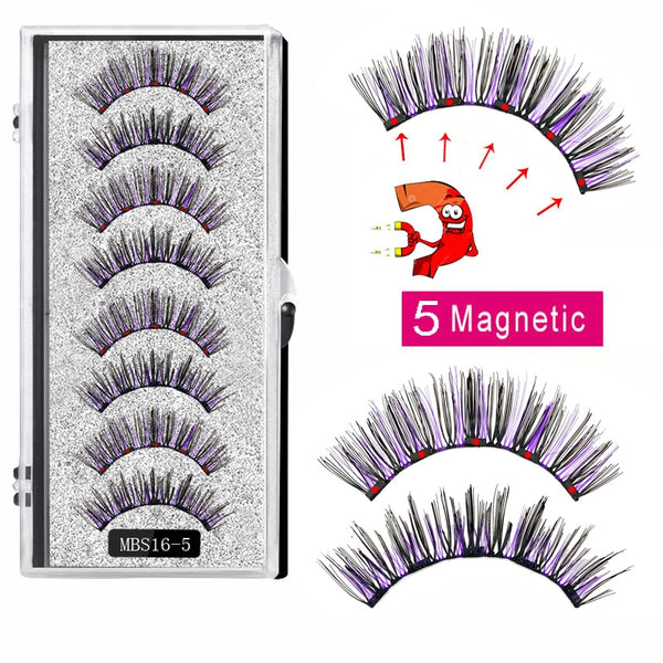 4 pairs 5 Magnet Magnetic False Eyelashes 3D Lasting Magnetic Eyelashes Natural Artificial Mink lashes Faux Cils Magnetique