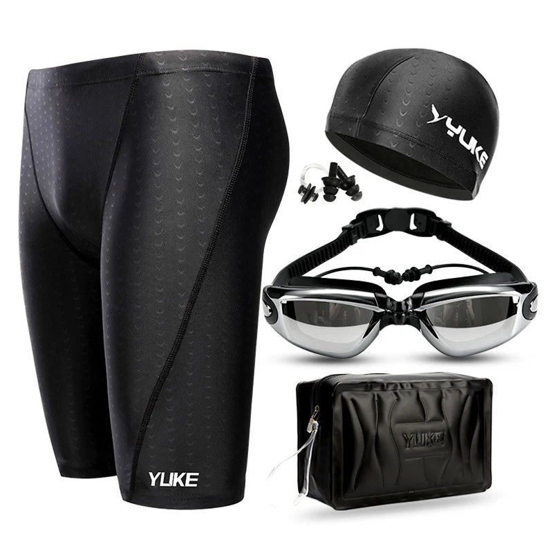 Men's Swimsuit Trunks with Optional Multi-Piece Swimming Accessory Kits for Beach and Pool Wear