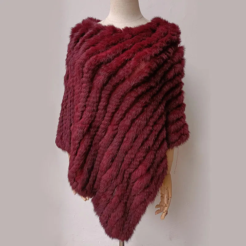 Textured Pointed Hem Poncho for Layering over Outfits