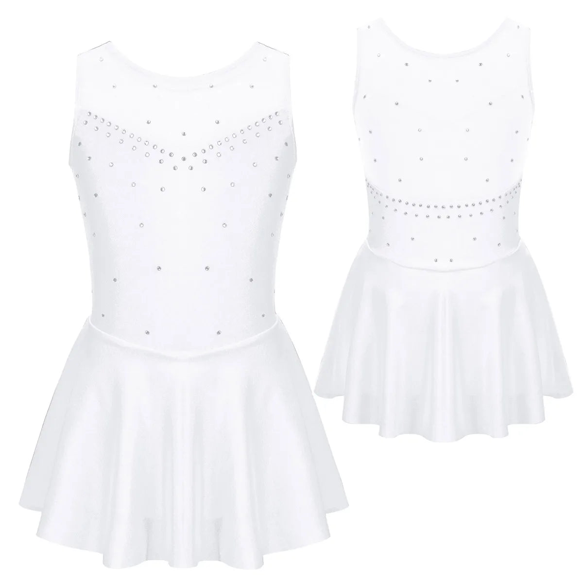 Girls' Lyrical Dance Costume Styles with Rhinestones and Skirted Outfit Options