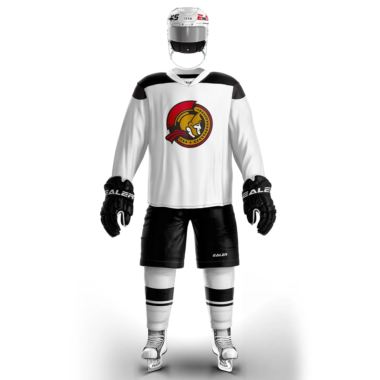 Han Duck high-quality light and thin breathable white personalized ice hockey practice jersey & large street shirt-all sizes