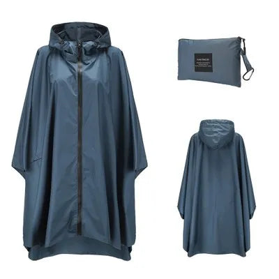 Hooded Printed Poncho for Layering over Tops and Dresses