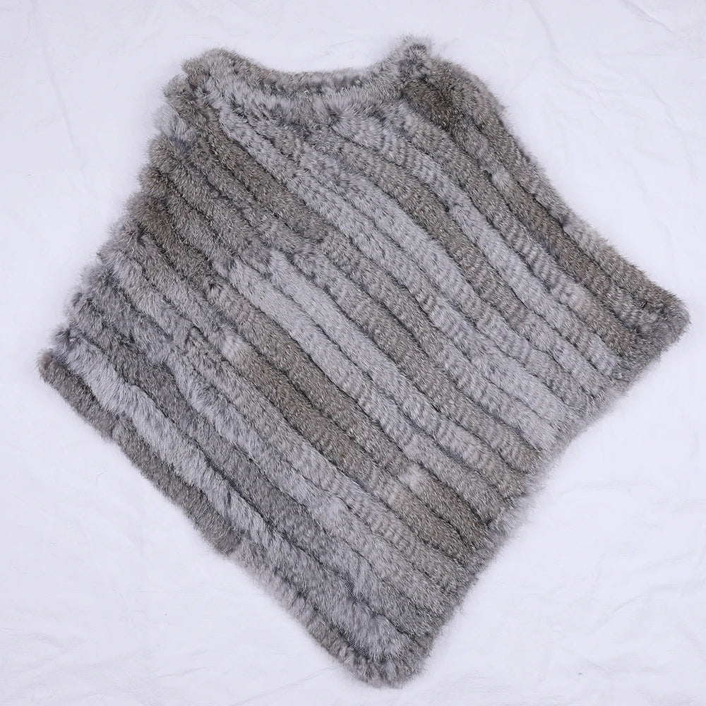 Textured Pointed Hem Poncho for Layering over Outfits