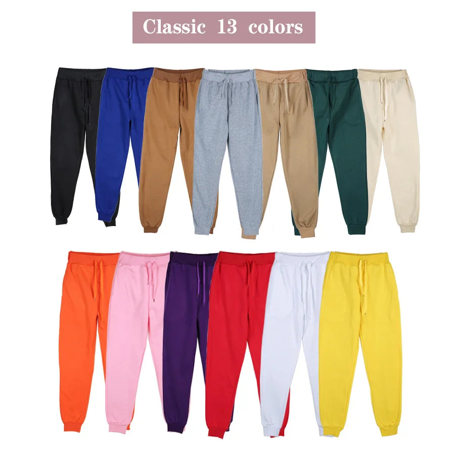 Full Length Drawstring Waist Casual Running Jogger Pants