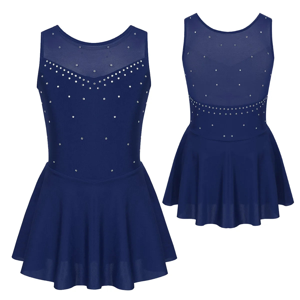 Girls' Lyrical Dance Costume Styles with Rhinestones and Skirted Outfit Options
