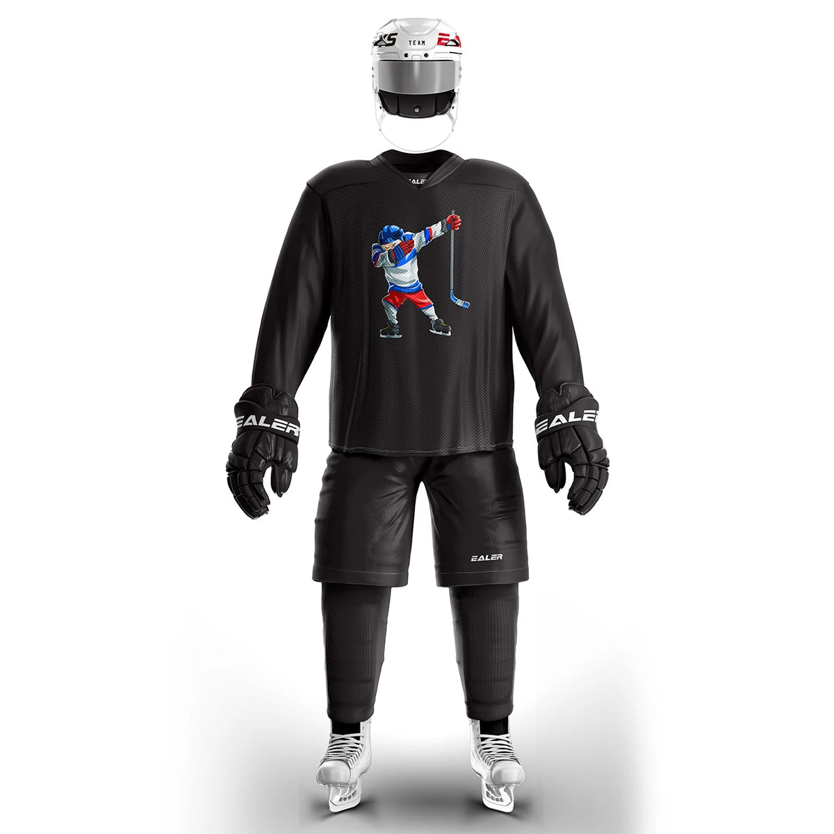 H80 series high-quality light and thin breathable black personalized ice hockey practice jersey & large street shirt-all sizes