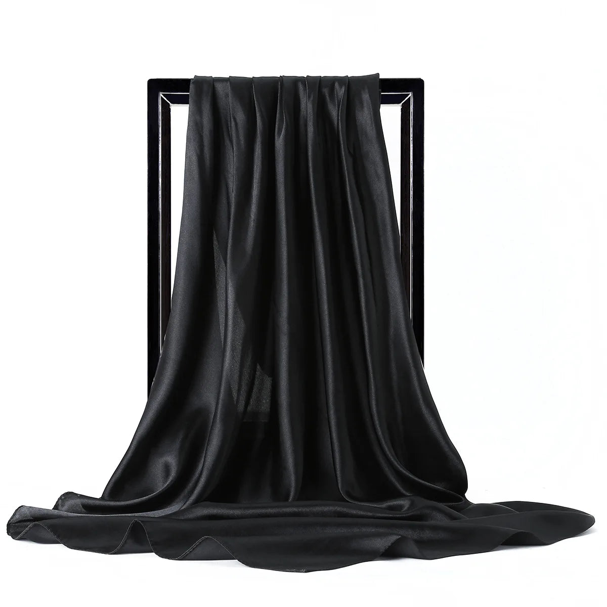 Solid Square Scarf with Smooth Satin Style Finish