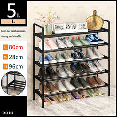 Simple Shoe Rack Metal Shoe Shelf Footwear Shoe Rack Living Room Space Saving Shoes Organizer Stand Holder Black Shoe Shelf