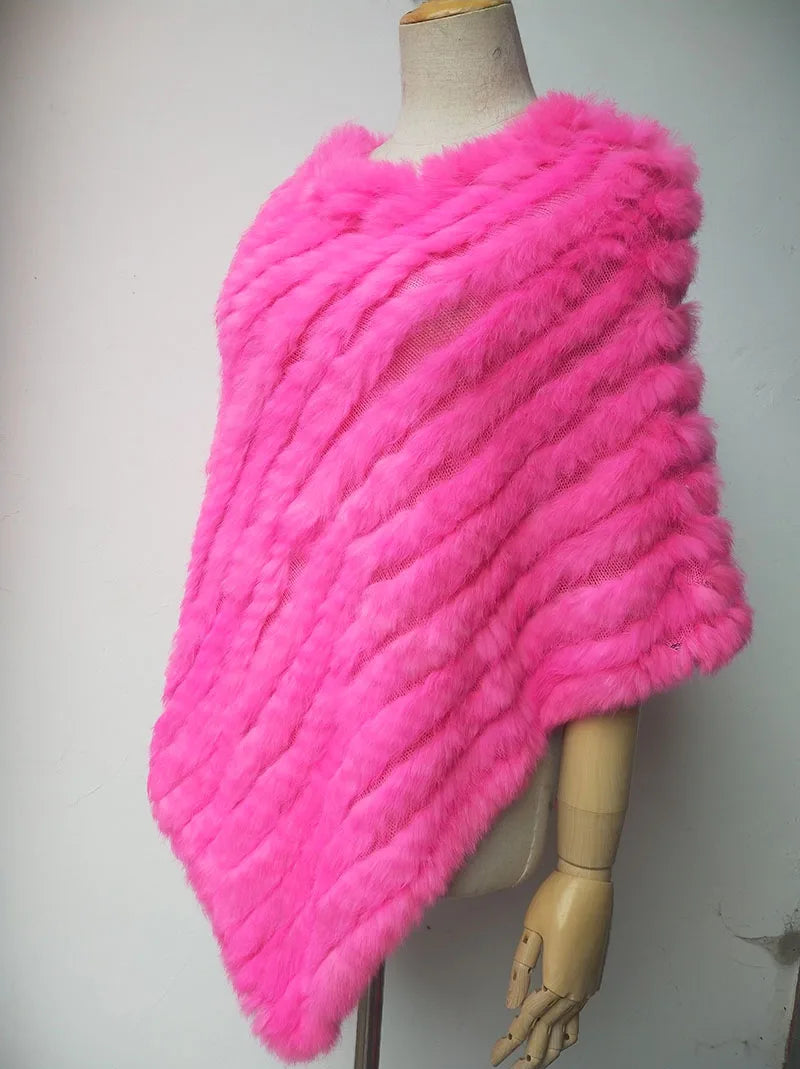 Textured Pointed Hem Poncho for Layering over Outfits