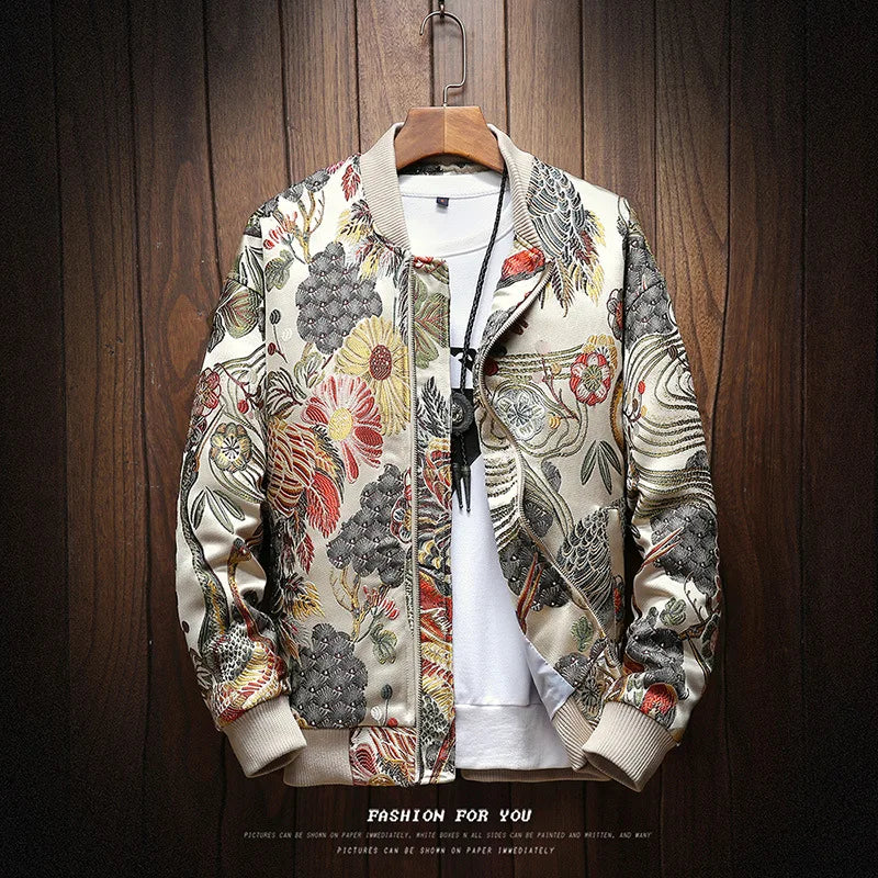 Long Sleeve Casual Streetwear Jacket with Front Closure and Pockets